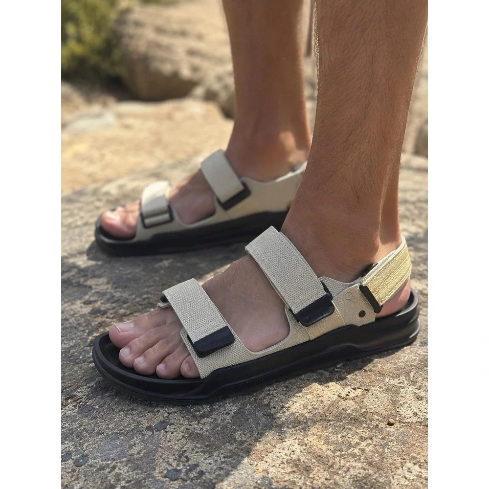 Birkenstock Tatacoa Sand Men Sandal 43 Tan Black Birko-Flor 1013759